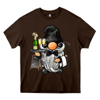 Chocolate Brown waiter gnome Heavy Core Tee - BarkalooDesign