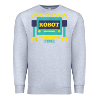 Heather Grey it's robot fighting time funny robotics engineer battle bots Premium Sweatshirt - PixelWave
