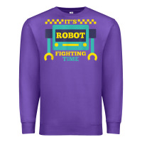 Purple it's robot fighting time funny robotics engineer battle bots Premium Sweatshirt - PixelWave