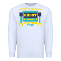 White it's robot fighting time funny robotics engineer battle bots Premium Sweatshirt - PixelWave
