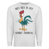 Oatmeal Heather Moana Hei Hei Is My Spirit Animal Portrait Premium Sweatshirt - PixelWave
