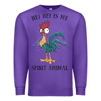 Purple Moana Hei Hei Is My Spirit Animal Portrait Premium Sweatshirt - PixelWave