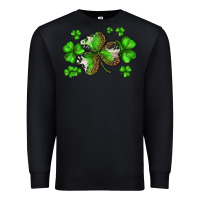 Black st. patricks day shamrocks Premium Sweatshirt - BarkalooDesign