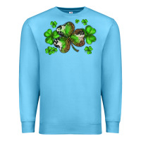 Ocean Blue st. patricks day shamrocks Premium Sweatshirt - BarkalooDesign