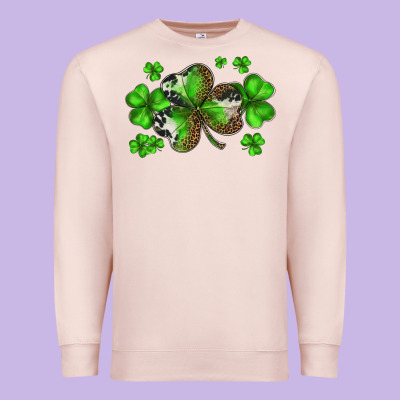 St. Patricks Day Shamrocks Premium Sweatshirt Designed By Barkaloodesign