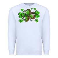 White st. patricks day shamrocks Premium Sweatshirt - BarkalooDesign