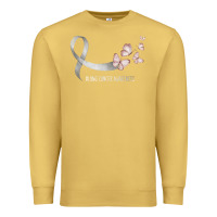 Antique Gold pretty white ribbon support lung cancer awareness t shirt Premium Sweatshirt - Craftify