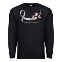 Black pretty white ribbon support lung cancer awareness t shirt Premium Sweatshirt - Craftify