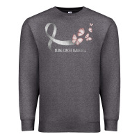 Charcoal Heather pretty white ribbon support lung cancer awareness t shirt Premium Sweatshirt - Craftify