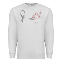 Dove Grey pretty white ribbon support lung cancer awareness t shirt Premium Sweatshirt - Craftify