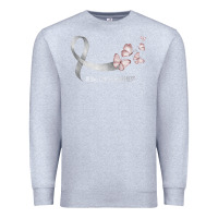 Heather Grey pretty white ribbon support lung cancer awareness t shirt Premium Sweatshirt - Craftify