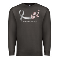 Smoke pretty white ribbon support lung cancer awareness t shirt Premium Sweatshirt - Craftify