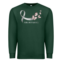 Sports Green pretty white ribbon support lung cancer awareness t shirt Premium Sweatshirt - Craftify