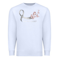 White pretty white ribbon support lung cancer awareness t shirt Premium Sweatshirt - Craftify