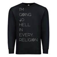 Black i'm  going to  hell in  every  religion Premium Sweatshirt - Craftify