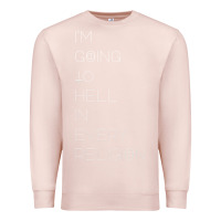 Pale Pink i'm  going to  hell in  every  religion Premium Sweatshirt - Craftify