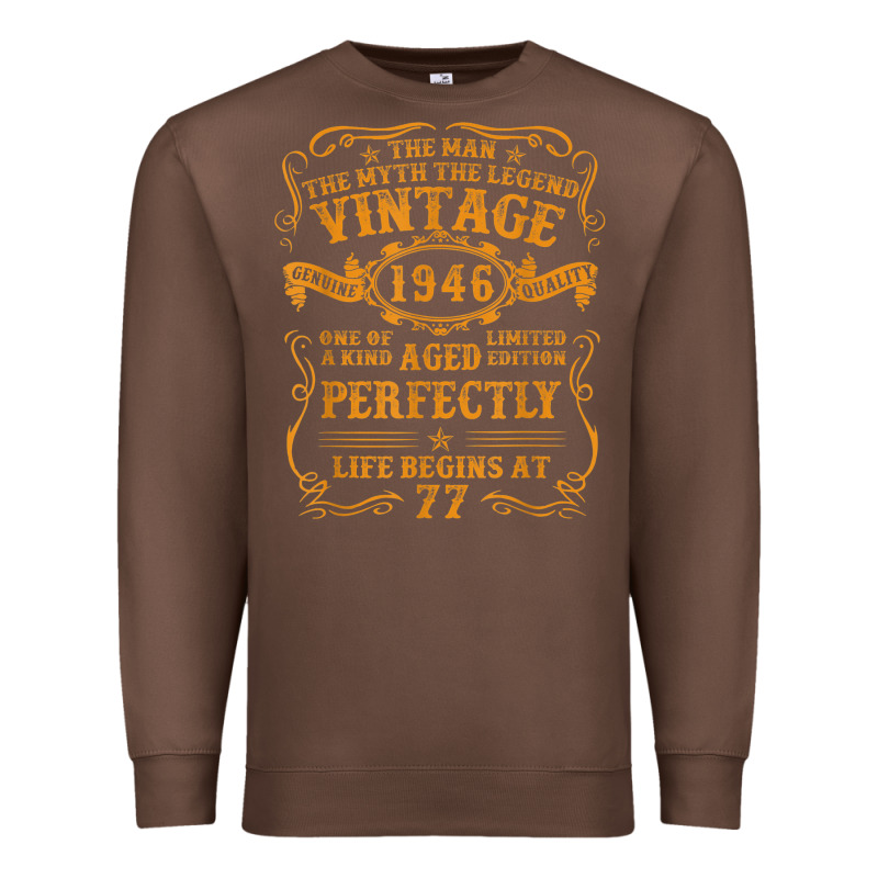 Vintage 1946 The Man Myth Legend 77 Year Old Birthday Gifts Premium Sweatshirt by trangStudio | Teevron