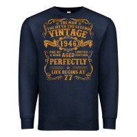 Navy vintage 1946 the man myth legend 77 year old birthday gifts Premium Sweatshirt - trangStudio