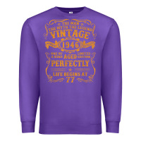 Purple vintage 1946 the man myth legend 77 year old birthday gifts Premium Sweatshirt - trangStudio