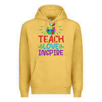 Antique Gold teach love inspire Premium Hoodie - CowhideDigitalArt