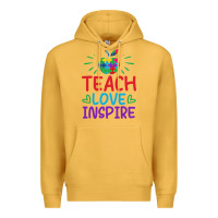 Mustard teach love inspire Premium Hoodie - CowhideDigitalArt