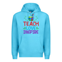 Ocean Blue teach love inspire Premium Hoodie - CowhideDigitalArt