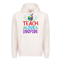Pale Pink teach love inspire Premium Hoodie - CowhideDigitalArt