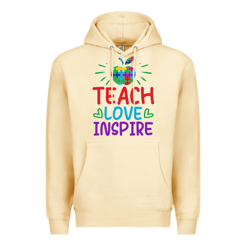 Teach Love Inspire Premium Hoodie by CowhideDigitalArt | Teevron