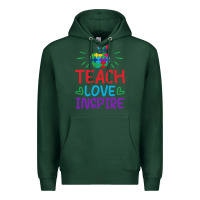 Sports Green teach love inspire Premium Hoodie - CowhideDigitalArt