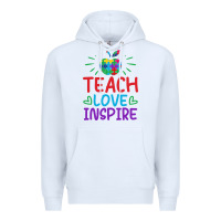 White teach love inspire Premium Hoodie - CowhideDigitalArt