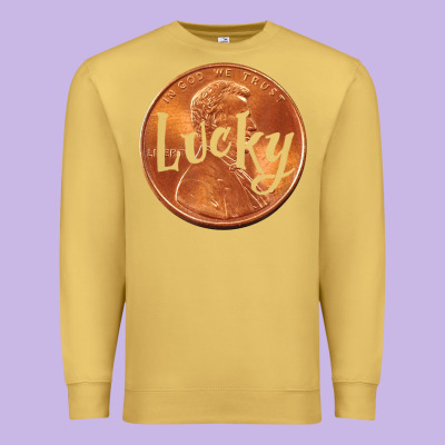 Cute Good Luck Gift - Lucky Penny Premium Sweatshirt Designed By Craftify