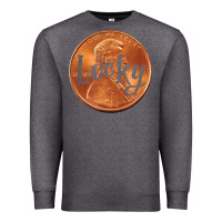 Charcoal Heather Cute Good Luck Gift - Lucky Penny Premium Sweatshirt - Craftify
