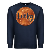 Navy Cute Good Luck Gift - Lucky Penny Premium Sweatshirt - Craftify