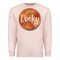 Pale Pink Cute Good Luck Gift - Lucky Penny Premium Sweatshirt - Craftify