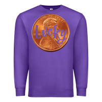 Purple Cute Good Luck Gift - Lucky Penny Premium Sweatshirt - Craftify