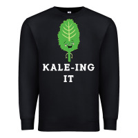 Black kaleing it kale art for vegans vegetarians Premium Sweatshirt - Craftify