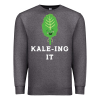 Charcoal Heather kaleing it kale art for vegans vegetarians Premium Sweatshirt - Craftify