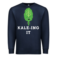 Navy kaleing it kale art for vegans vegetarians Premium Sweatshirt - Craftify