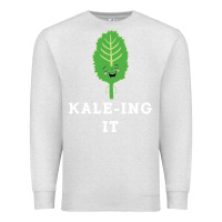 Oatmeal Heather kaleing it kale art for vegans vegetarians Premium Sweatshirt - Craftify
