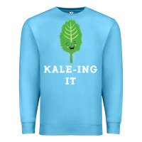 Ocean Blue kaleing it kale art for vegans vegetarians Premium Sweatshirt - Craftify