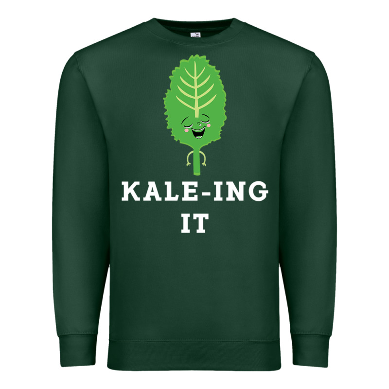 Kaleing It Kale Art For Vegans Vegetarians Premium Sweatshirt by Craftify | Teevron
