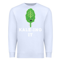 White kaleing it kale art for vegans vegetarians Premium Sweatshirt - Craftify