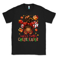 Black santa's favorite cheerleader afro messy bun Classic Tee - texasbilliewilder