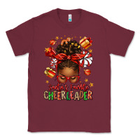 Burgundy santa's favorite cheerleader afro messy bun Classic Tee - texasbilliewilder