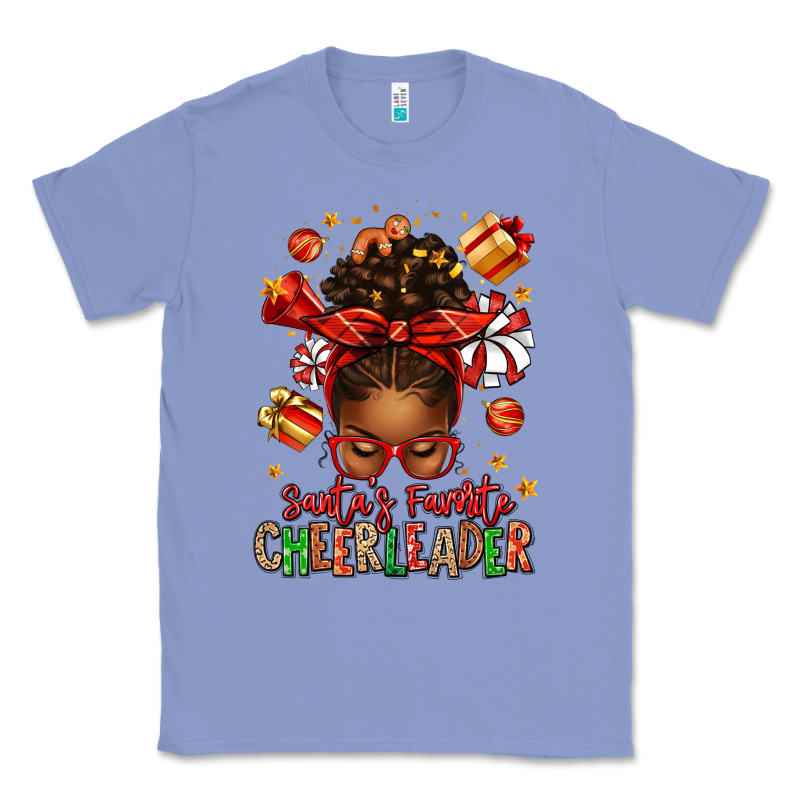 Santa's Favorite Cheerleader Afro Messy Bun Classic Tee by texasbilliewilder | Teevron