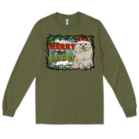 Army Green merry and bright pomeranian Long Sleeve Tee - RanaPortraitStore