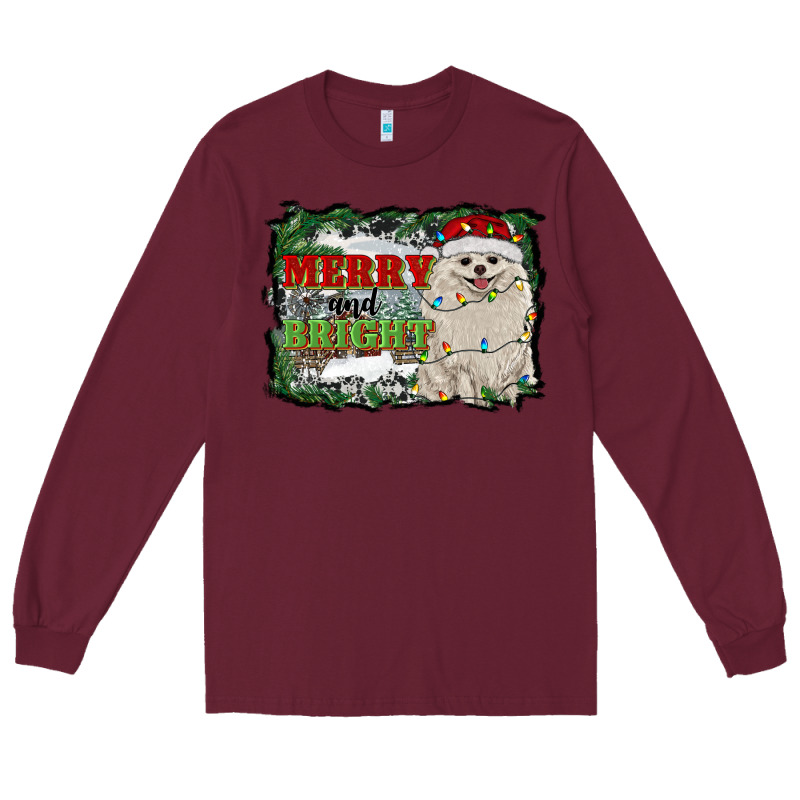 Merry And Bright Pomeranian Long Sleeve Tee by RanaPortraitStore | Teevron