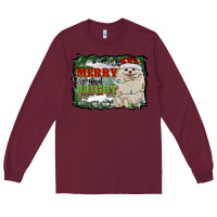 Burgundy merry and bright pomeranian Long Sleeve Tee - RanaPortraitStore