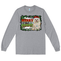 Heather Grey merry and bright pomeranian Long Sleeve Tee - RanaPortraitStore