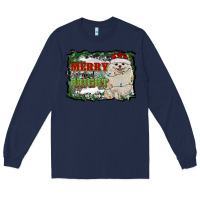 Navy merry and bright pomeranian Long Sleeve Tee - RanaPortraitStore
